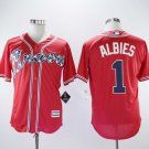 Men/Youth's Braves 1 Ozzie Albies Red Cool Base Jersey