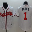 Men/Youth's Braves 1 Ozzie Albies White Cool Base Jersey