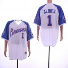 Men/Youth's Braves 1 Ozzie Albies White Throwback Jersey
