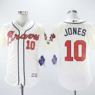 Men/Youth's Braves 10 Chipper Jones Cream Flexbase Jersey