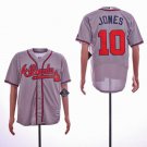 Men/Youth's Braves 10 Chipper Jones Gray Cool Base Jersey