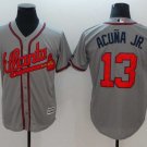 Men/Youth's Braves 13 Ronald Acuna Jr. Gray Cool Base Jersey
