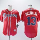 Men/Youth's Braves 13 Ronald Acuna Jr. Red Cool Base Jersey