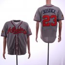 Men/Youth's Braves 23 David Justice Gray 1995 Throwback Jersey