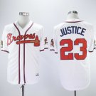 Men/Youth's Braves 23 David Justice White 1993 Throwback Jersey