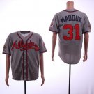 Men/Youth's Braves 31 Greg Maddux Gray 1995 Throwback Jersey