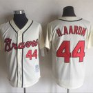 Men/Youth's Braves 44 Hank Aaron Cream M&N Throwback Jersey