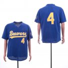 Men/Youth's Brewers 4 Paul Molitor Royal Mesh Throwback Jersey