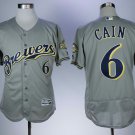 Men/Youth's Brewers 6 Lorenzo Cain Gray Flexbase Jersey