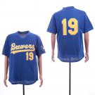 Men/Youth's Brewers 19 Robin Yount Royal Mesh Throwback Jersey