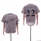 Men/Youth's Brewers 22 Christian Yelich Gray Cool Base Jersey