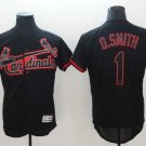 Men/Youth's Cardinals 1 Ozzie Smith Black Flexbase Jersey