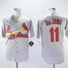 Men/Youth's Cardinals 11 Paul DeJong Gray Cool Base Jersey
