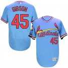 Men/Youth's Cardinals 45 Bob Gibson Light Blue Cooperstown Flexbase Jersey