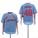Men/Youth's Cardinals 48 Harrison Bader Light Blue Throwback Cool Base Jersey