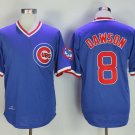 Men/Youth's Chicago Cubs #8 Andre Dawson Blue 1987 Cooperstown Jersey