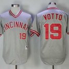 Men/Youth's Cincinnati Reds #19 Joey Votto Gray Throwback Jersey