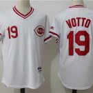 Men/Youth's Cincinnati Reds #19 Joey Votto White Cooperstown Jersey