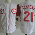 Men/Youth's Cincinnati Reds #21 Reggie Sanders White M&N Throwback Jersey