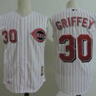 Men/Youth's Cincinnati Reds #30 Ken Griffey Jr White Cooperstown Jersey