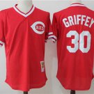 Men/Youth's Cincinnati Reds #30 Ken Griffey Red M&N Throwback Pullover Jersey
