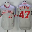 Men/Youth's Cincinnati Reds #47 Johnny Cueto Gray Throwback Jersey