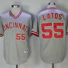 Men/Youth's Cincinnati Reds #55 Mat Latos Gray Throwback Jersey