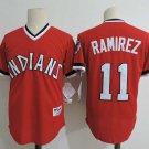Men/Youth's Cleveland Indians #11 Jose Ramirez Red Cooperstown Throwback Jersey