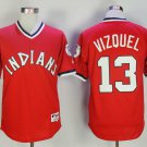 Men/Youth's Cleveland Indians #13 Omar Vizquel Red  Throwback Jersey