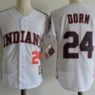 Men/Youth's Cleveland Indians #24 Dorn White M&N Throwback Jersey