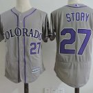 Men/Youth's Colorado Rockies #27 Trevor Story Gray Flexbase Jersey