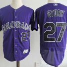 Men/Youth's Colorado Rockies #27 Trevor Story Purple Flexbase Jersey