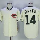 Men/Youth's Cubs 14 Ernie Banks Cream Throwback Jersey