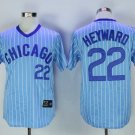 Men/Youth's Cubs 22 Jason Heyward Light Blue Throwback Jersey
