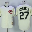 Men/Youth's Cubs 27 Addison Russell Cream Throwback Jersey