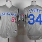 Men/Youth's Cubs 34 Jon Lester Gray Throwback Jersey