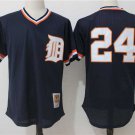 Men/Youth's Detroit Tigers #24 Miguel Cabrera Navy Blue M&N Throwback Pullover Jersey