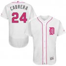 Men/Youth's Detroit Tigers #24 Miguel Cabrera White Mother's Day Flexbase Jersey