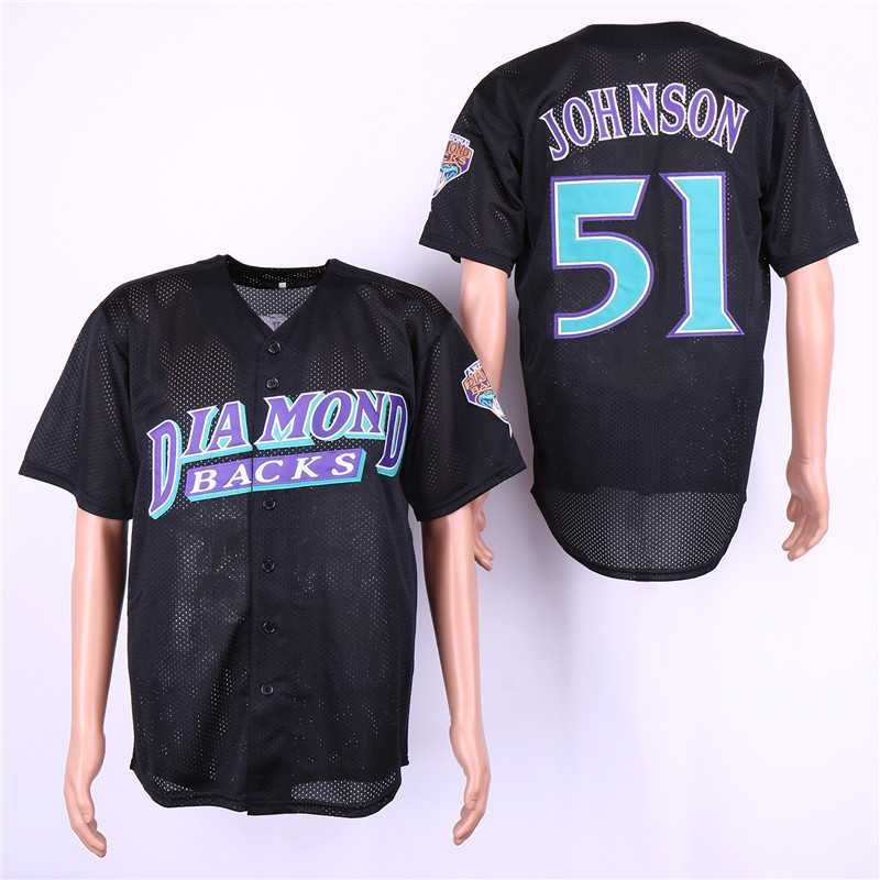 Men/Youth's Diamondbacks 51 Randy Johnson Black Mesh BP Jersey