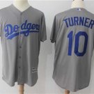 Men/Youth's Dodgers 10 Justin Turner Gray Cool Base Jersey