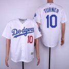 Men/Youth's Dodgers 10 Justin Turner White Cool Base Jersey