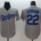 Men/Youth's Dodgers 22 Clayton Kershaw Gray Cool Base Jersey
