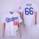 Men/Youth's Dodgers 66 Yasiel Puig White Cool Base Jersey