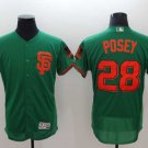 Men/Youth's Giants 28 Buster Posey Green St Patrick's Day Flexbase Jersey