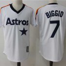 Men/Youth's Houston Astros #7 Craig Biggio White M&N Throwback Pullover Jersey