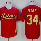 Men/Youth's Houston Astros #34 Nolan Ryan Red Gold Cooperstown Jersey