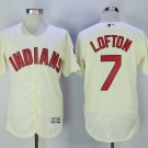 Men/Youth's Indians 7 Kenny Lofton Cream Flexbase Jersey