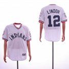Men/Youth's Indians 12 Francisco Lindor White Throwback Jersey