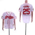 Men/Youth's Indians 25 Jim Thome White Cooperstown 1995 Throwback Jersey