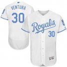 Men/Youth's Kansas City Royals #30 Yordano Ventura White Father's Day Flexbase Jersey